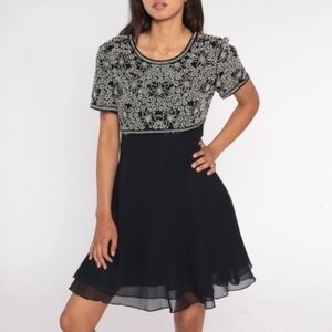 Laurence Kazar Black Beaded Top